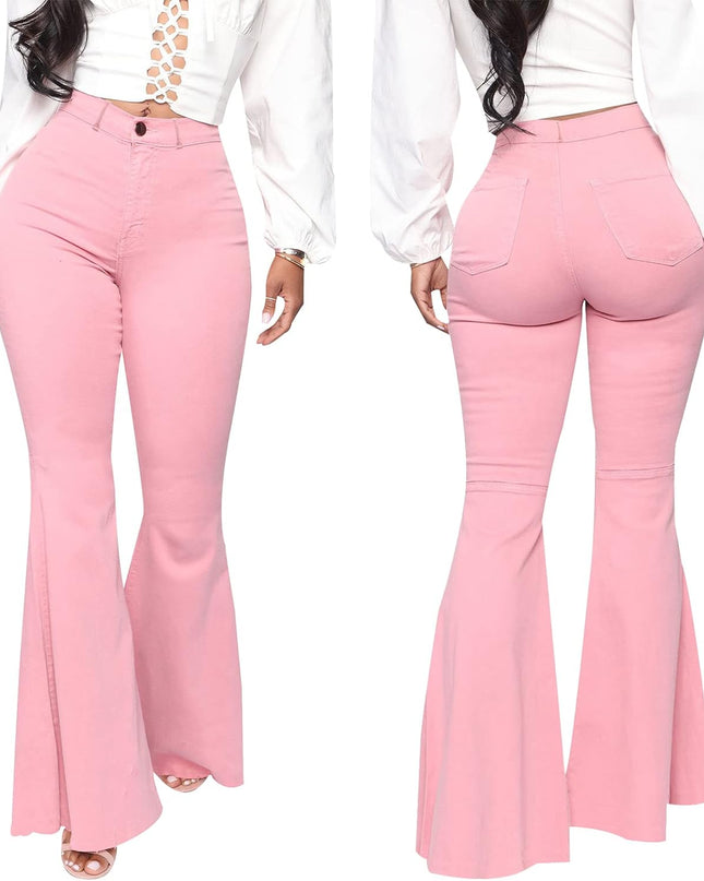 Women'S Flare Bell Bottom Jeans Destroyed Flare Denim Pants 70S Outfits for Women