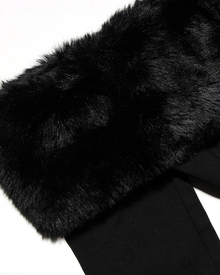 Autumn and Winter Faux Fur off the Shoulder Dress 2024 New Arrivals Black Mini Long Sleeve Sexy Party Dresses Women