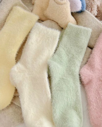 2 Pairs Cute Cow Spots Print Socks, Thickened & Warm Coral Fleece Socks, Women'S Stockings & Hosiery