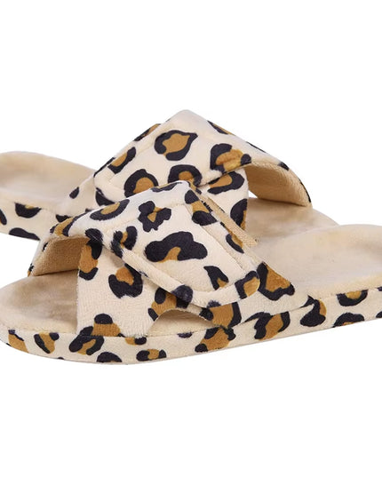 Fuzzy House Slippers for Women New Terry Cloth Arch Support Cotton Slippers Four Seasons Open Toe Indoor Flat Slippers