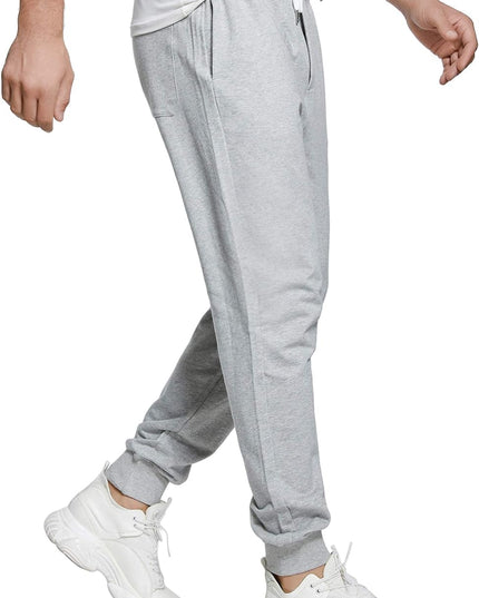 Men'S Joggers Sweatpants Cotton Casual Pants with Pockets Drawstring Gym Workout Athletic Training Pants