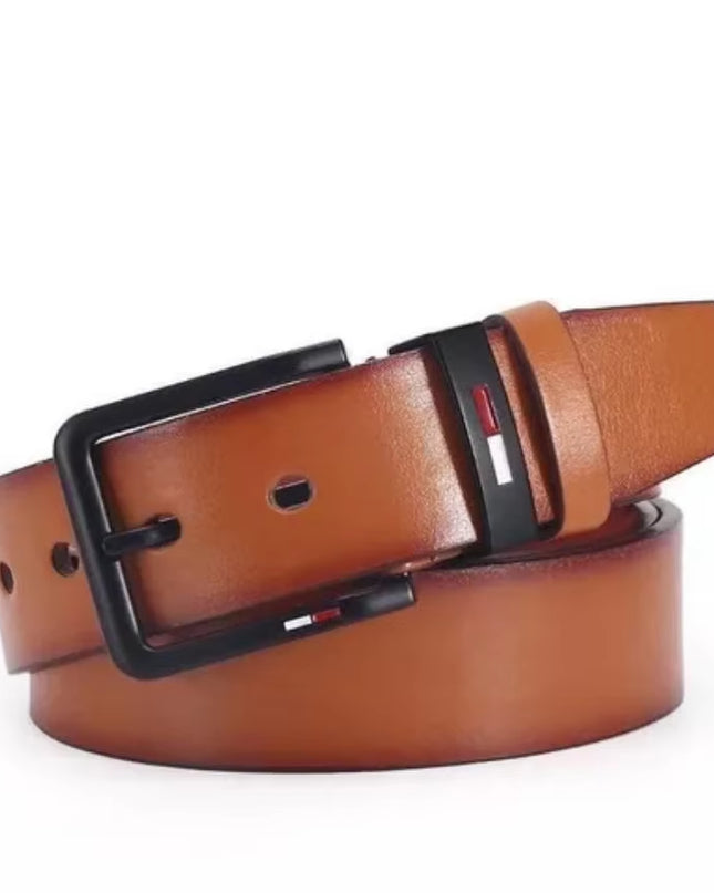 Men'S PU Leather Alloy Pin Square Buckle Belt Businessleisure Belts 2023 Fashion Black Coffee Brown Waistbelts for Men