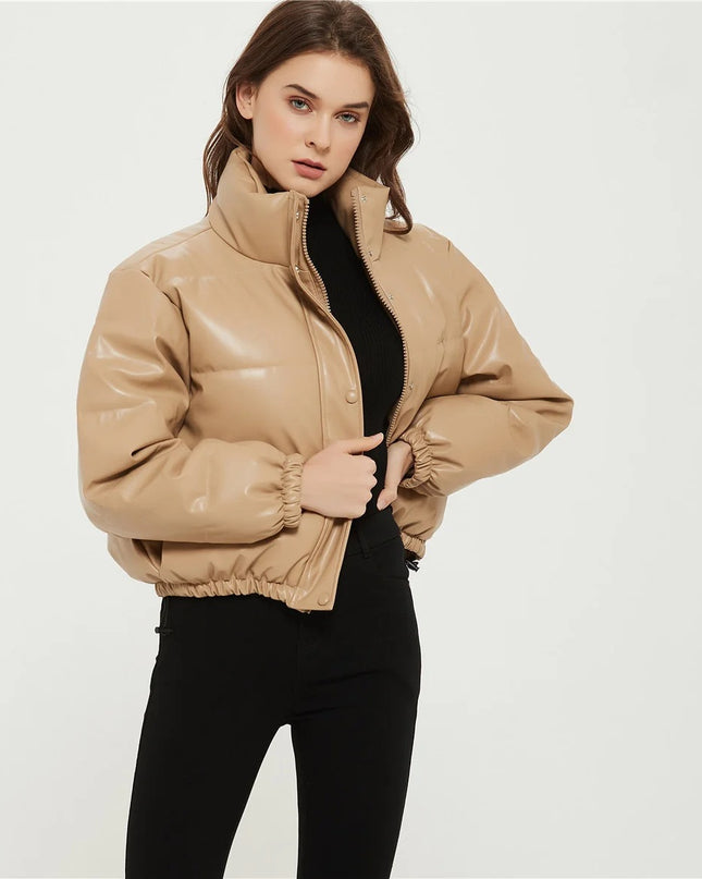 Faux Leather Cotton Jacket