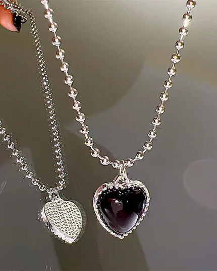 Star Zircon Pendant Necklace for Women Luxury Sweet Cool Girl Punk Heart Clavicle Chain New Fashion Jewelry Party Gift