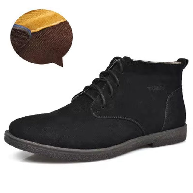 New Men Shoes Winter Boots Suede Leather Boots Men Snow Boots Waterproof Winter Shoes Leather Men Ankle Boots Fur Men Shoes