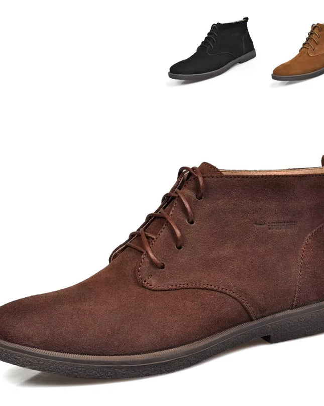 New Men Shoes Winter Boots Suede Leather Boots Men Snow Boots Waterproof Winter Shoes Leather Men Ankle Boots Fur Men Shoes