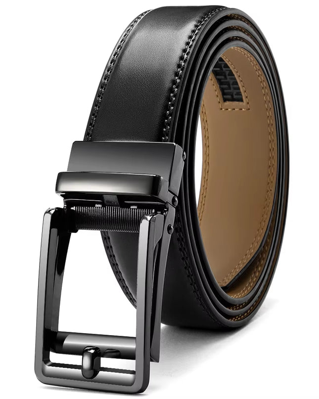Mens Leather Belt Automatic Genuine Leather Belts Belt Male Leisure Fashion Ratchet Belts for Men Pants Waistband Ремень