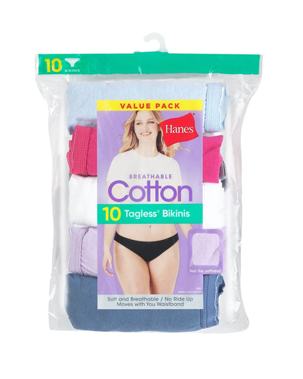 Women'S Cotton Bikini Underwear, Cool Comfort, 10-Pack Assorted 8