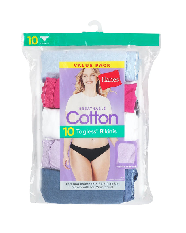 Women'S Cotton Bikini Underwear, Cool Comfort, 10-Pack Assorted 8
