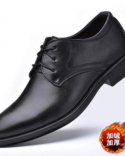 Men Dressing Shoes Formal for Men'S Casual Shoe Leather Social Wedding Designer Pointed Toe Black Office Winter Shoes Brand 2023
