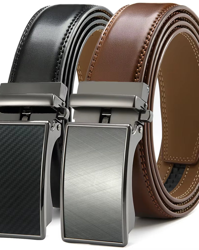 Mens Leather Belt Automatic Genuine Leather Belts Belt Male Leisure Fashion Ratchet Belts for Men Pants Waistband Ремень