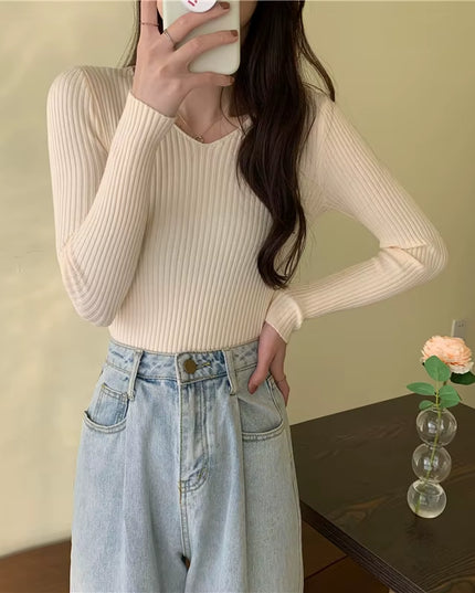 2025 Autumn Winter Women Sweaters Casual Long Sleeve Knitted Pullover Sweater Femme Basic Solid Jersey Tops Fashion Clothes