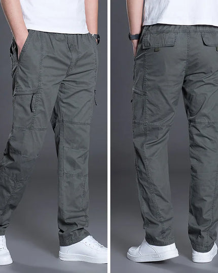 Summer Autumn Fashion Men Pants Casual Cotton Long Pants Straight Joggers Homme plus Size 5Xl 6Xl Flat Trousers for Men Clothing