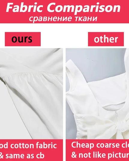 Mingmingxi Summer Mini Backless a Line Dress Sexy White Big Bow Dress Casual Women Birthday Holiday Dress New Arrivals