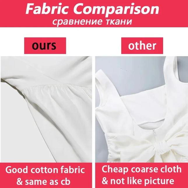 Mingmingxi Summer Mini Backless a Line Dress Sexy White Big Bow Dress Casual Women Birthday Holiday Dress New Arrivals