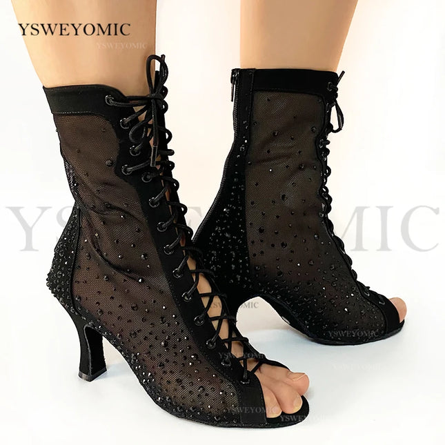 Bachata Dance Boot for Women High Quality Thicker Insole Suede Outsole Latin  in High Heel 3Inch