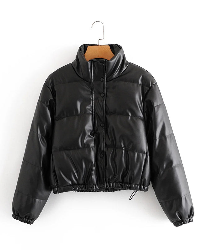 Faux Leather Cotton Jacket