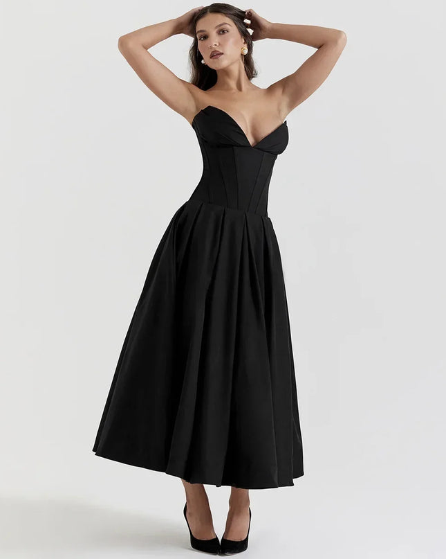 Summer Elegant Woman Dress 2024 New Arrivals Wine Formal Occasion Corset Dress Long Party Dresses Female Clothing