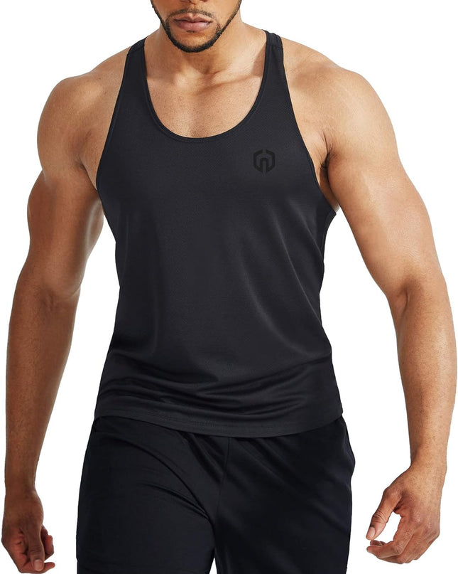 Men'S 3 Pack Workout Running Tank Top Sleeveless Gym Athletic Shirts,5080,Black/Grey/Olive Green,M