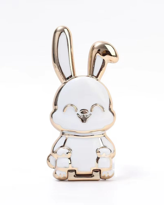 Finger Ring Phone Holder Desktop Ultra-Thin Cartoon Rabbit Phone Stand Foldable Buckle Adhesive Pull Rod Support Frame