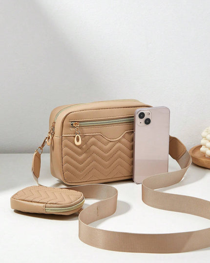 1 Piece Women'S Small Square Shoulder Bag, Quilted Crossbody Handbag with Coin Purse