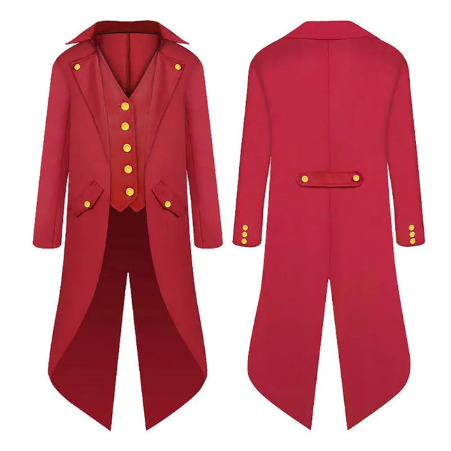 Joker Costume for Men Pirate Jacket Men Steampunk Coat Tailcoat Lightweight for Halloween Photos Vampires Boys Aged 6-14 Kids