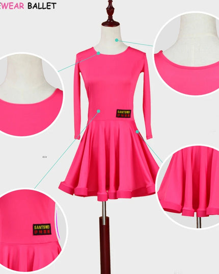 New Girls Ballroom Dancing Waltz Tango Dress Kids Salsa Bachata Latin Dance Costume Latin Dancing Clothes for Sale