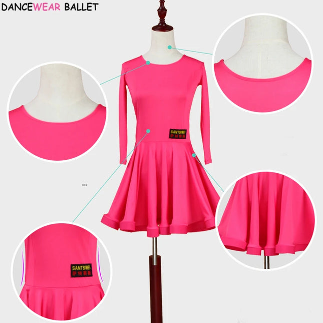 New Girls Ballroom Dancing Waltz Tango Dress Kids Salsa Bachata Latin Dance Costume Latin Dancing Clothes for Sale