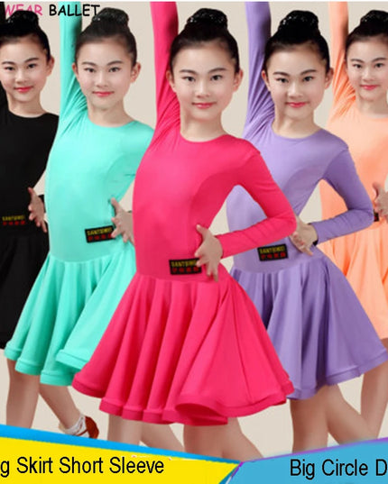 New Girls Ballroom Dancing Waltz Tango Dress Kids Salsa Bachata Latin Dance Costume Latin Dancing Clothes for Sale