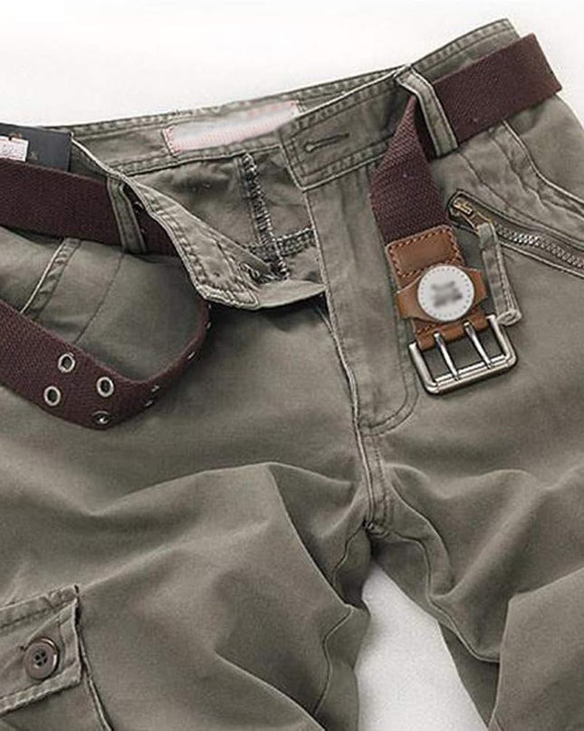 Mens Fashion Casual Cotton Multi-Pocket Outdoors Work Trouser Long Cargo Pants