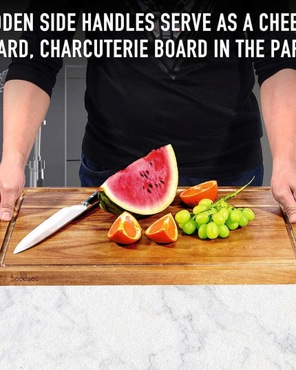 Wood Cutting Boards for Kitchen, Large Charcuterie boards, Reversible Wooden Chopping Board-2