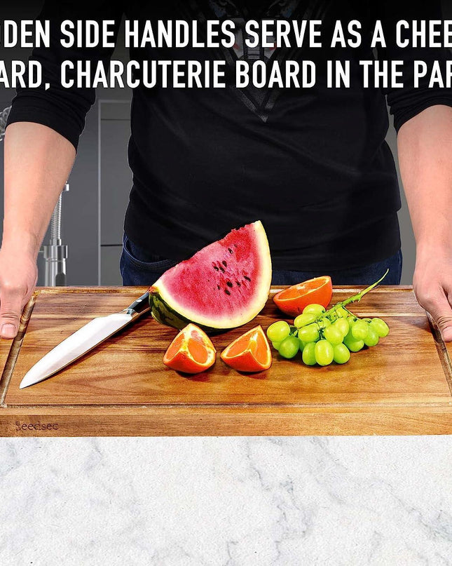 Wood Cutting Boards for Kitchen, Large Charcuterie boards, Reversible Wooden Chopping Board-2