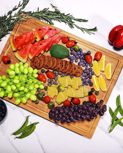 Wood Cutting Boards for Kitchen, Large Charcuterie boards, Reversible Wooden Chopping Board-4