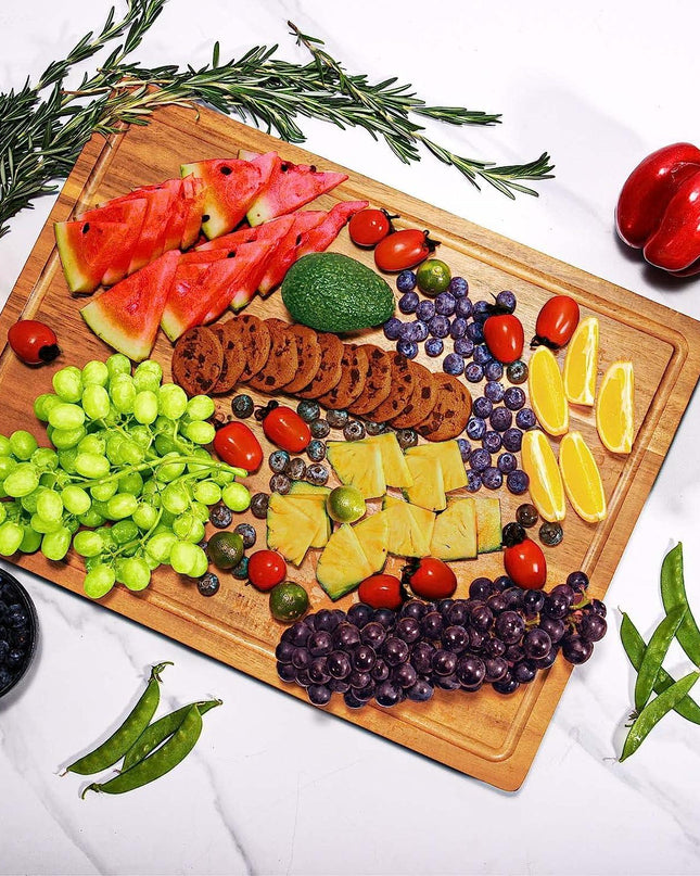 Wood Cutting Boards for Kitchen, Large Charcuterie boards, Reversible Wooden Chopping Board-4